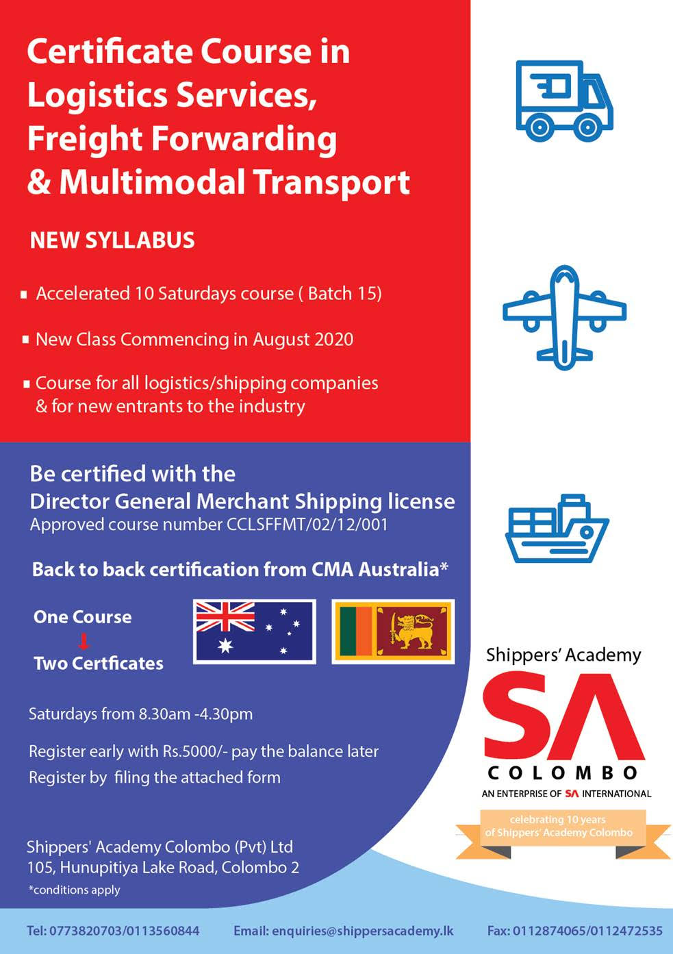 Certificate Course in Logistics Services, Freight Forwarding & Multimodal Transport